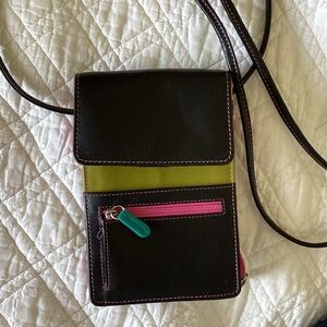 Stylish Black and Green RFID Crossbody Bag